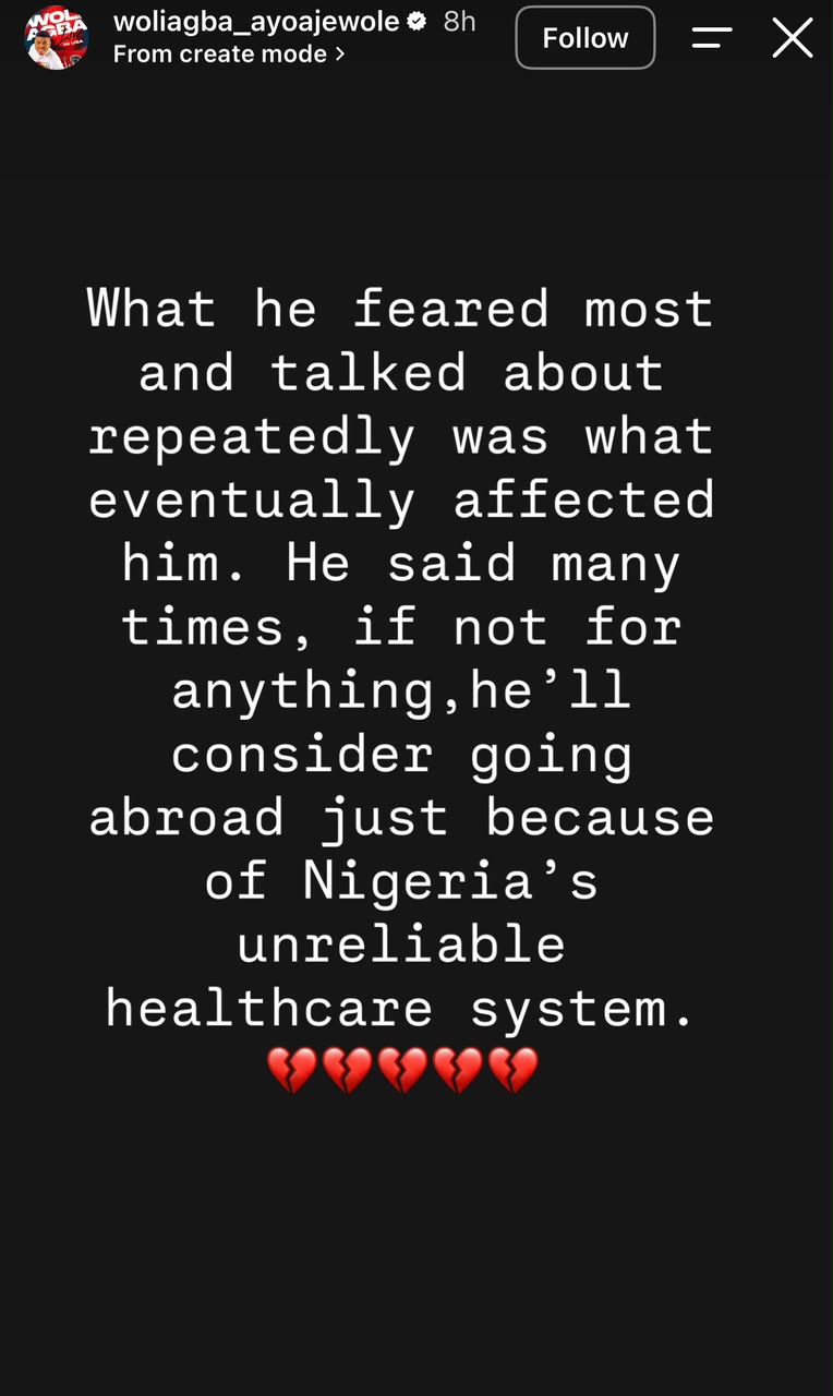 Comedian, Woli Agba reveals singer, Toluwanisings considered relocating abroad over Nigeria's failing healthcare system